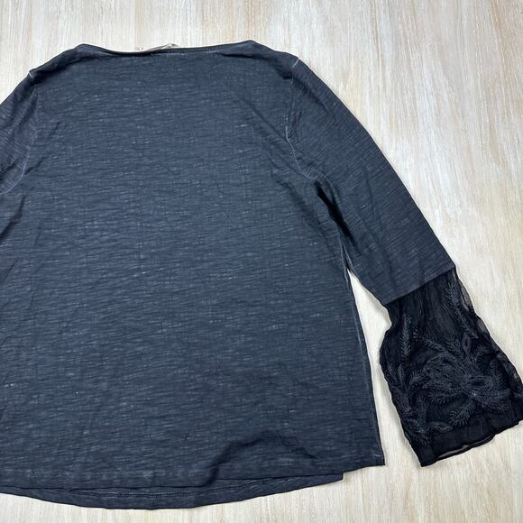 Soft Surroundings Genius Sheer Bell Sleeve Gothic Dark Romance Shirt XL PETITE - Picture 9 of 13